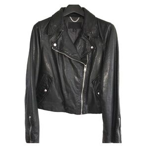 J Crew Collection Washed Leather Moto Jacket